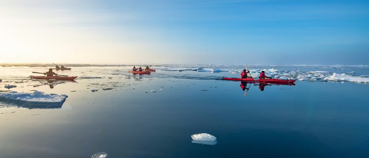 Kayaks des Kreuzfahrtschiffes Le Commandant Charcot
