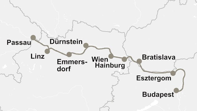 Reiseverlauf Donau Kreuzfahrt