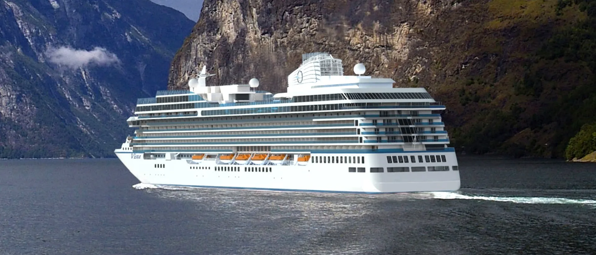 Kreuzfahrtschiff Vista während der Fahrt