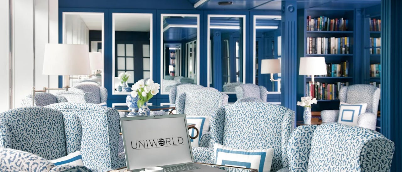 Bibliothek des Kreuzfahrtschiffes S.S. Bon Voyage