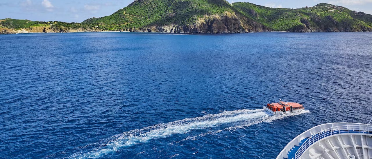 Aussicht vom Außendeck des Kreuzfahrtschiffes Silver Whisper