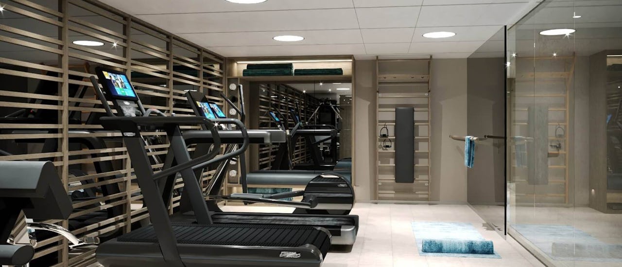 Fitnessraum des Kreuzfahrtschiffes Emerald Sakara