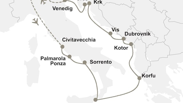 Reiseverlauf Italien Kreuzfahrt