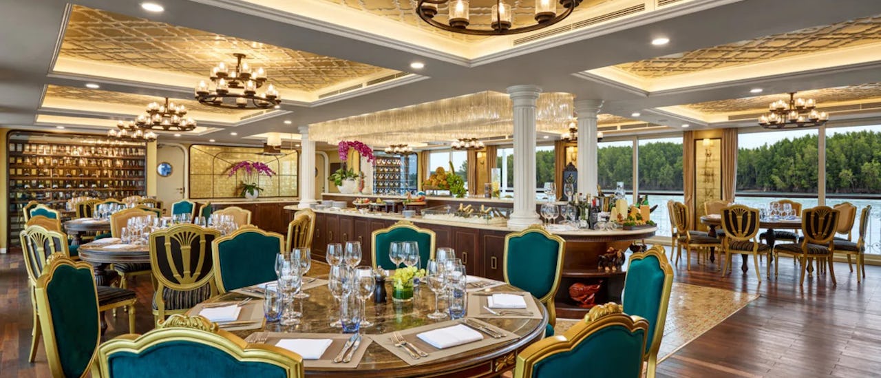 Restaurant des Flusskreuzfahrtschiffes Mekong Jewel