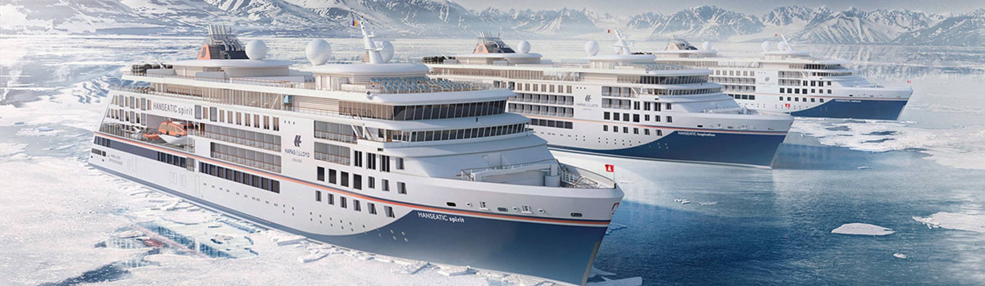 Kreuzfahrtschiff Hanseatic Spirit auf dem vereisten Meer