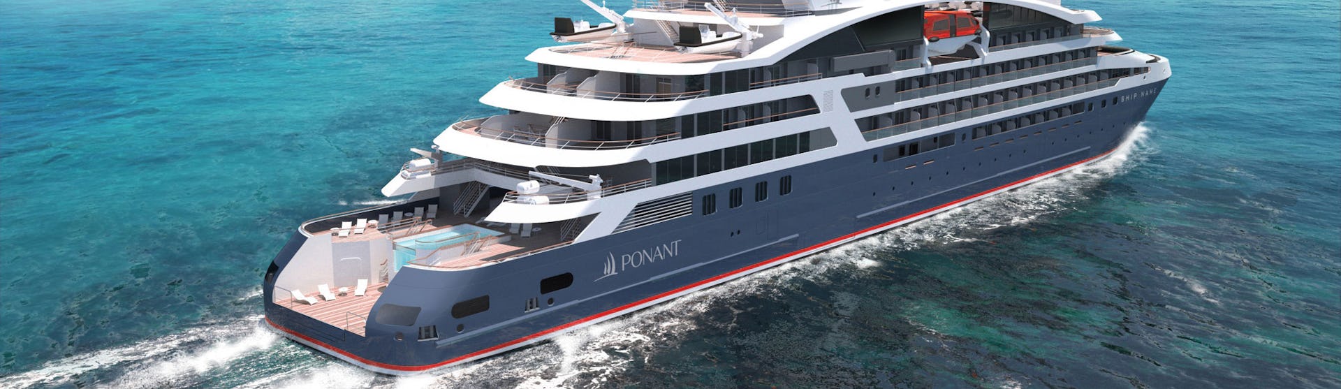 Kreuzfahrtschiff Le Champlain während der Fahrt