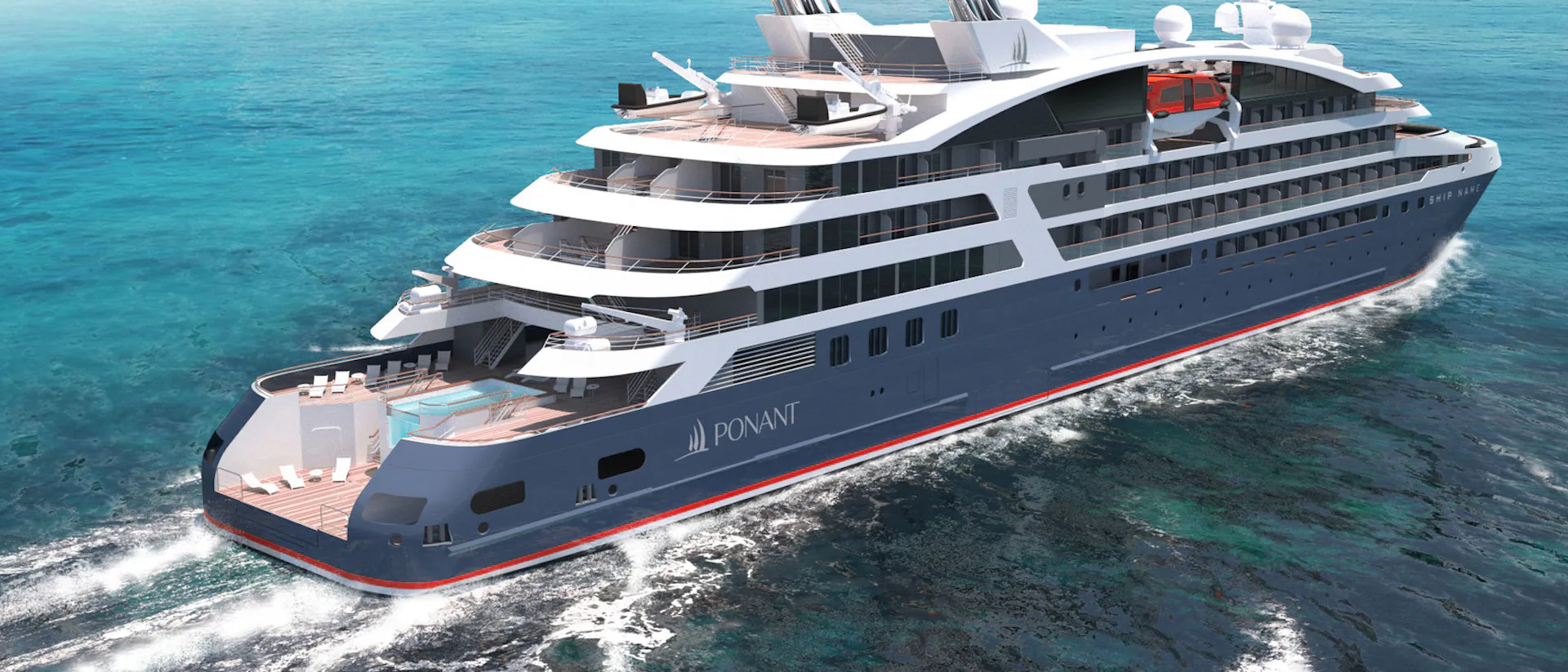 Kreuzfahrtschiff Le Champlain während der Fahrt